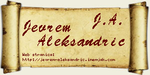 Jevrem Aleksandrić vizit kartica